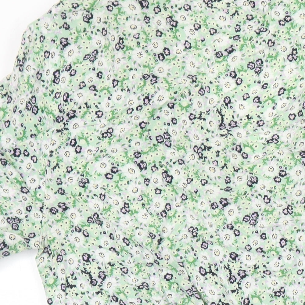 Miss Selfridge Womens Multicoloured Floral Viscose A-Line Size 6 V-Neck