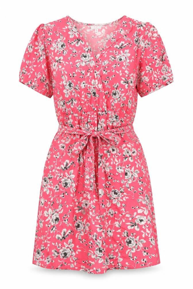 New Look Womens Multicoloured Floral Polyester A-Line Size 12 V-Neck