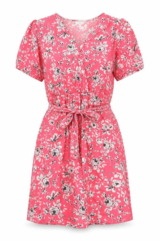 New Look Womens Multicoloured Floral Polyester A-Line Size 12 V-Neck