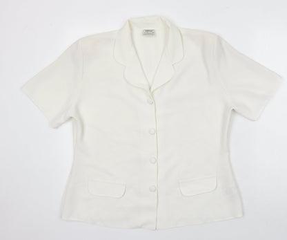 St Bernard Womens Ivory Polyester Tunic Blouse Size 16 Collared