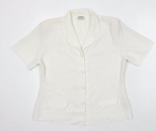 St Bernard Womens Ivory Polyester Tunic Blouse Size 16 Collared