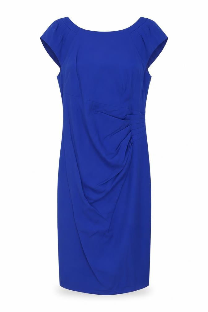 Coast Womens Blue Viscose Sheath Size 10 Round Neck Zip