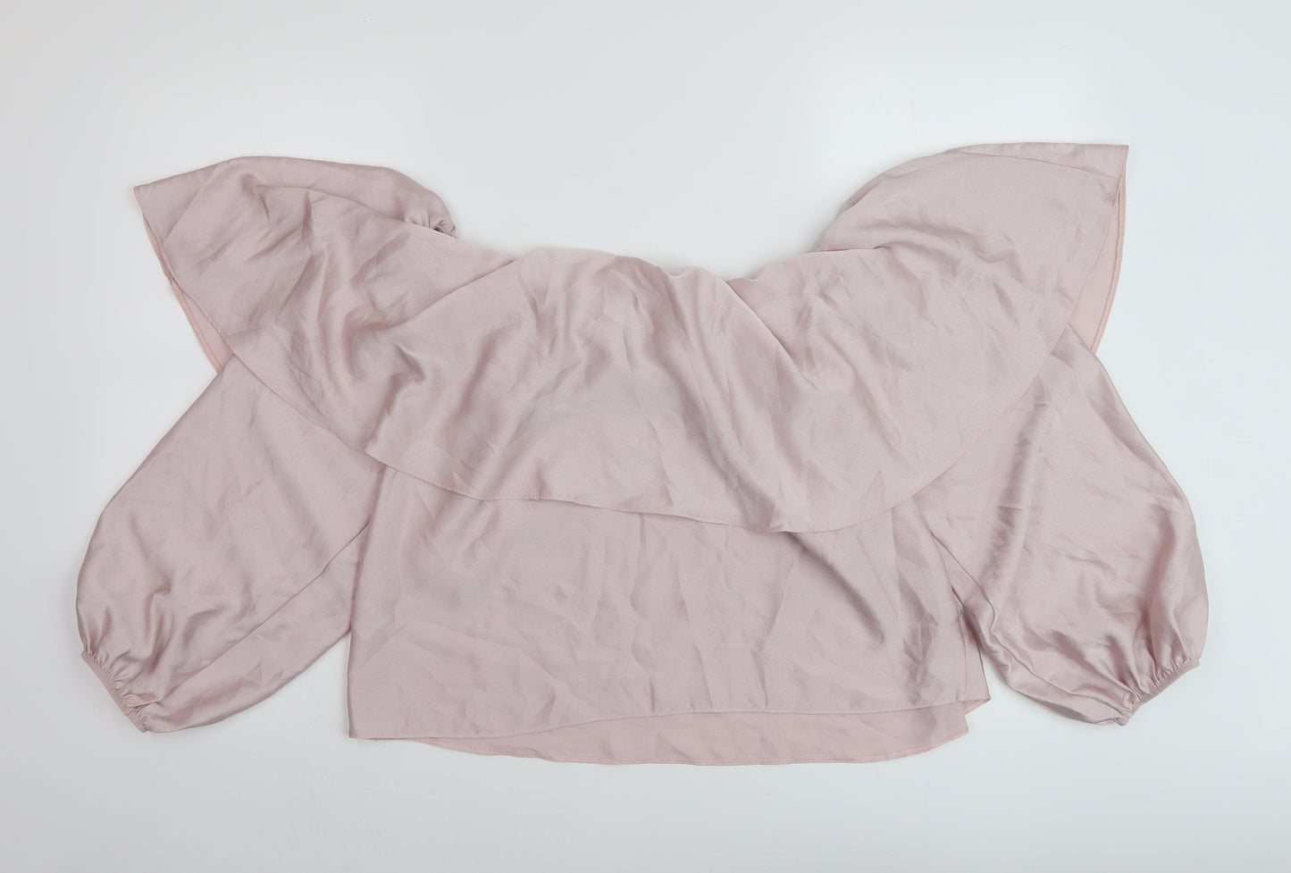 River Island Womens Pink Polyester Basic Blouse Size 14 Square Neck