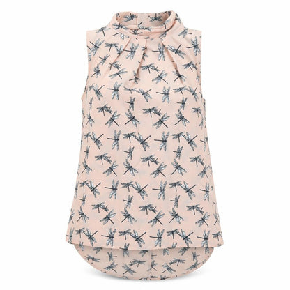Next Womens Pink Geometric Polyester Basic Tank Size 8 Mock Neck