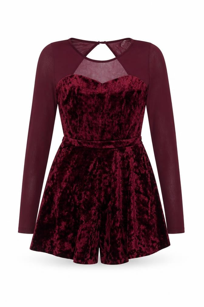 FOREVER 21 Womens Red Polyester Playsuit One-Piece Size S Button