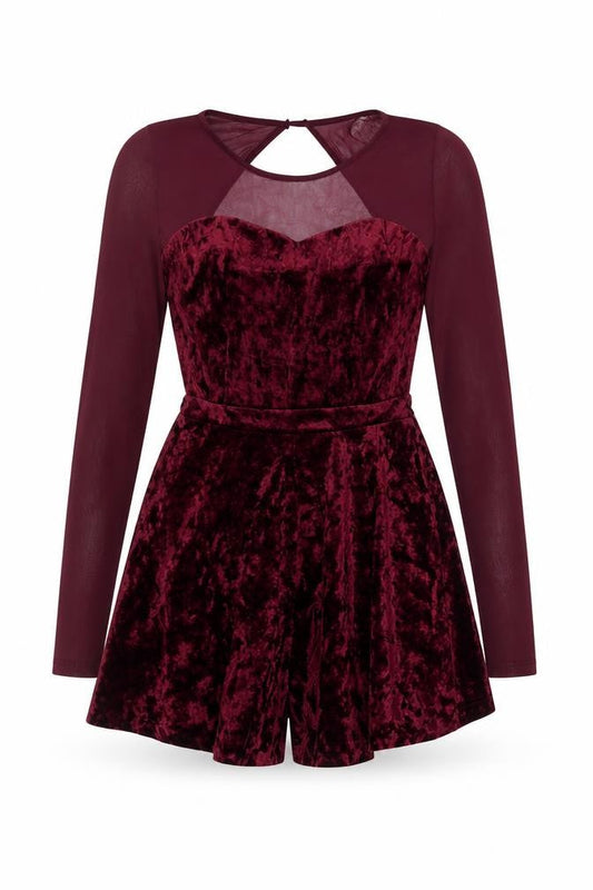 Forever 21 Womens Red Polyester Playsuit One-Piece Size S Button