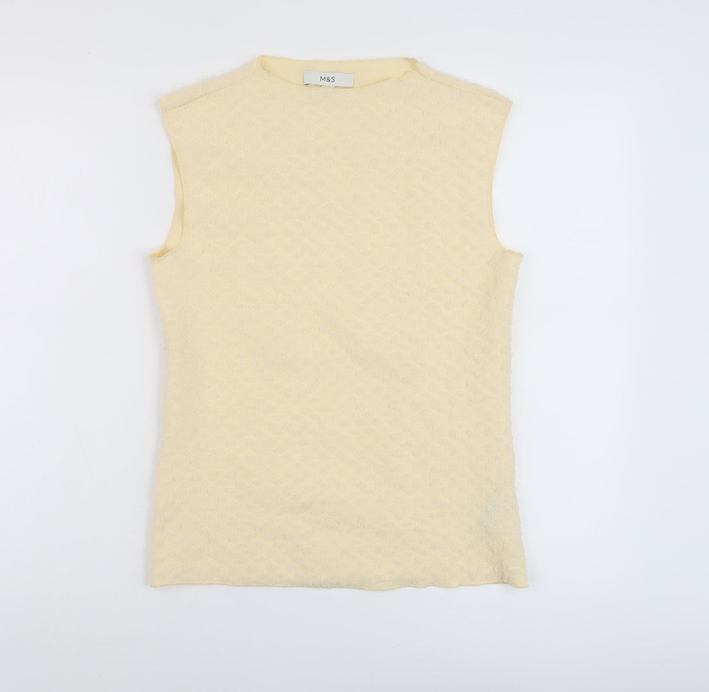 Marks and Spencer Womens Beige Polyester Basic Tank Size 12 Mock Neck