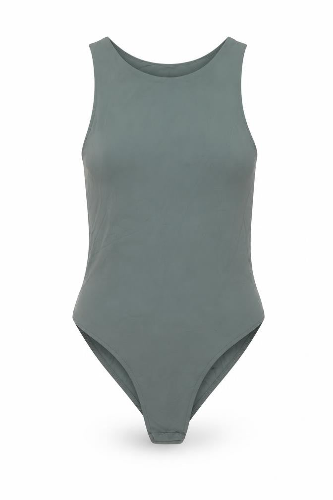 Zara Womens Green Polyester Bodysuit One-Piece Size S Snap