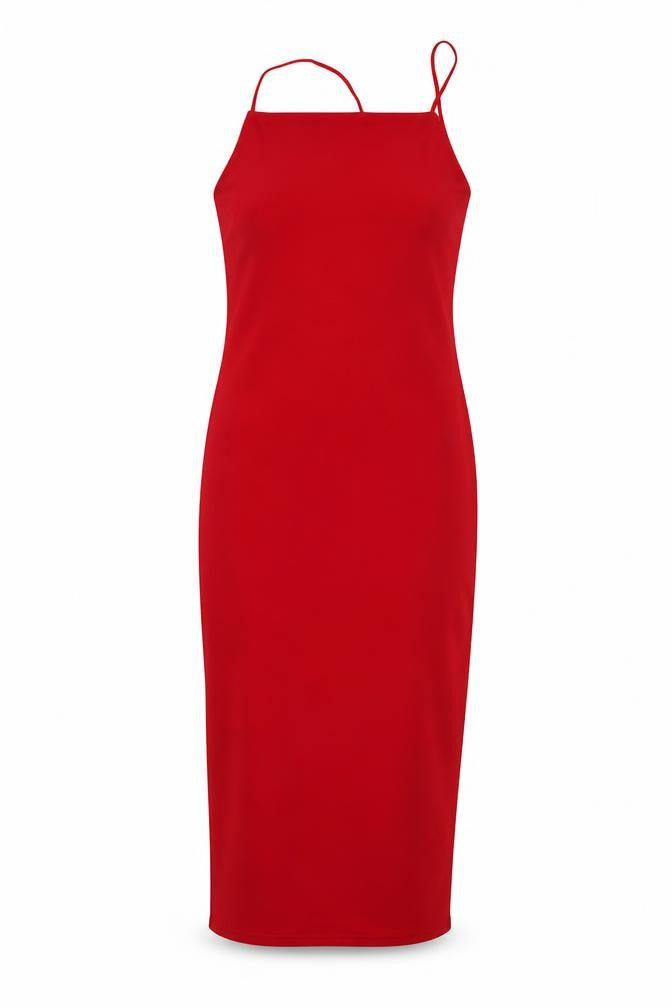 Missguided Womens Red Polyester Bodycon Size 6 Square Neck Pullover
