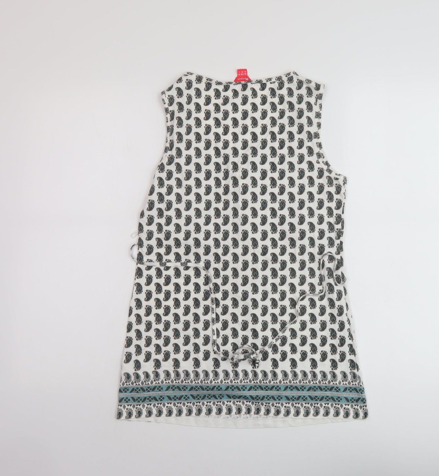 Monsoon Womens Multicoloured Geometric Cotton Basic Tank Size 10 Round Neck