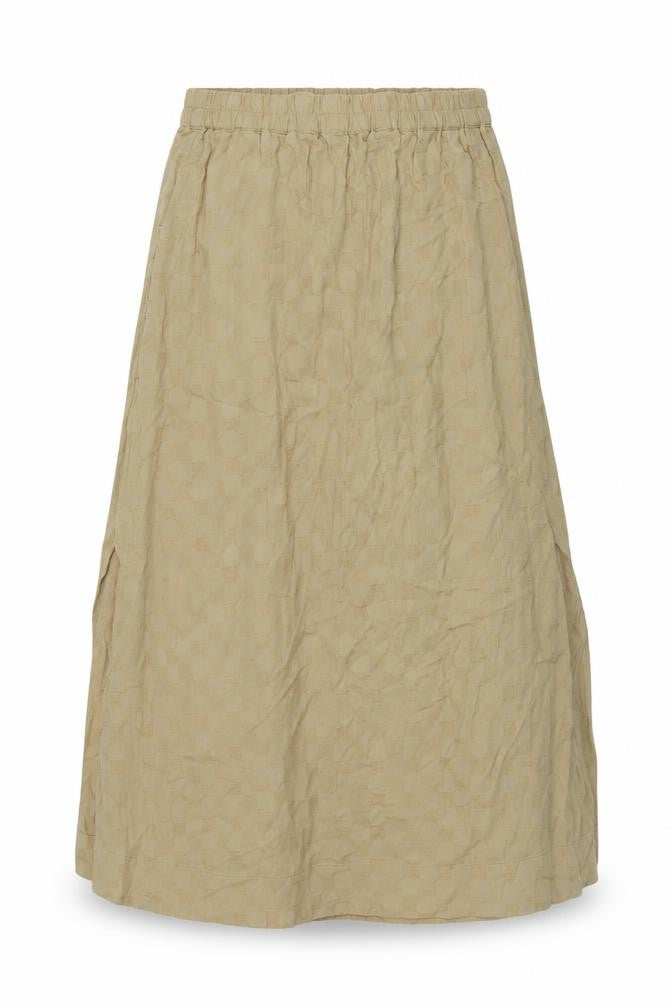 Marks & Spencer Womens Beige Check Polyester A-Line Skirt Size 10