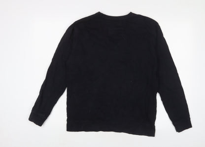 Preloved Soul Sister Womens Black Cotton Pullover Sweatshirt Size M Pullover - Back