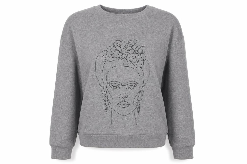 Civico Womens Grey Cotton Pullover Sweatshirt Size S Pullover
