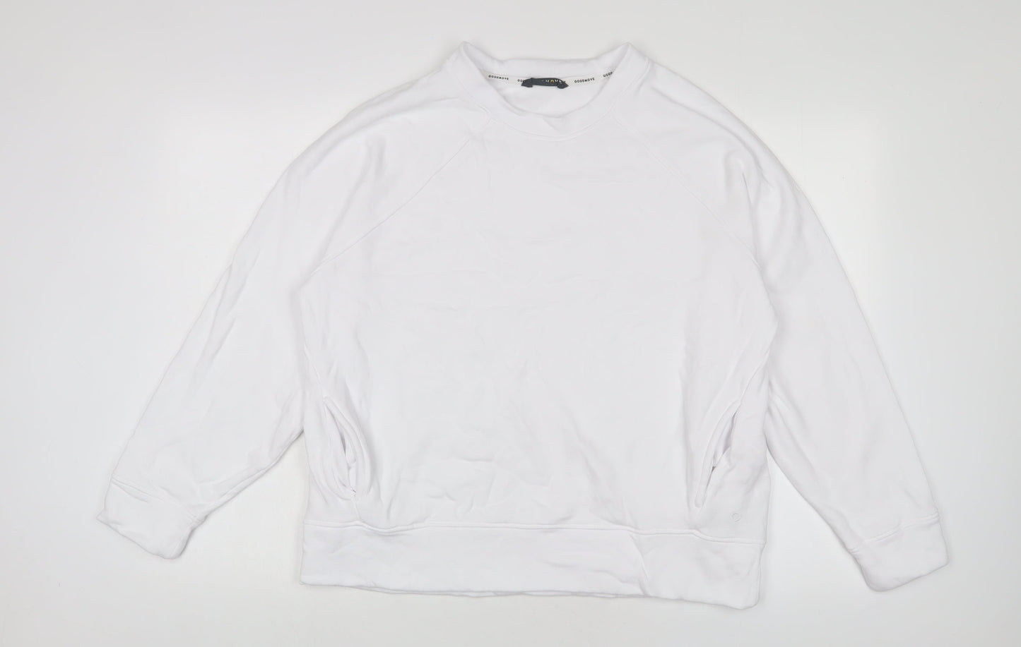 GOODMOVE Womens White Cotton Pullover Sweatshirt Size 18 Pullover