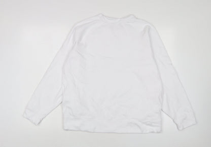 Goodmove Womens White Cotton Pullover Sweatshirt Size 18 Pullover