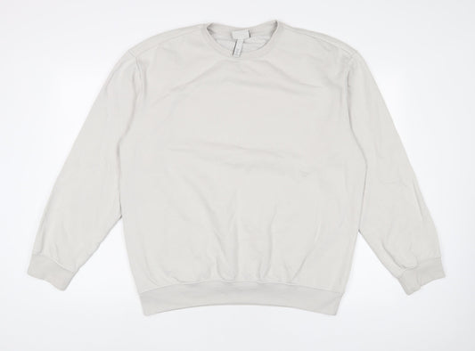 H&M Mens Grey Cotton Pullover Sweatshirt Size M