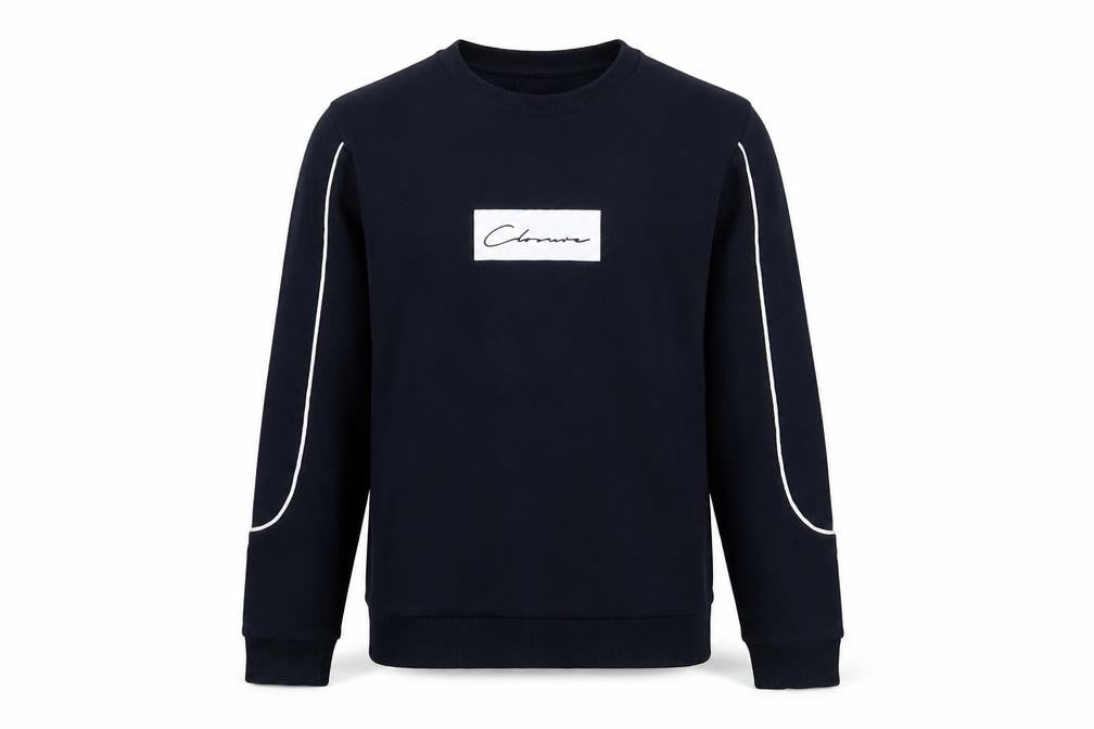 Closure Mens Blue Cotton Pullover Sweatshirt Size S