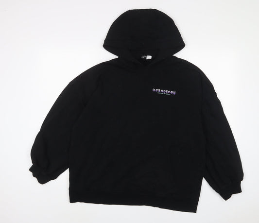 H&M Womens Black Cotton Pullover Hoodie Size M Pullover