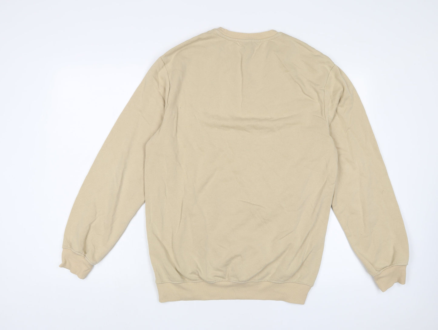 H&M Mens Beige Cotton Pullover Sweatshirt Size S