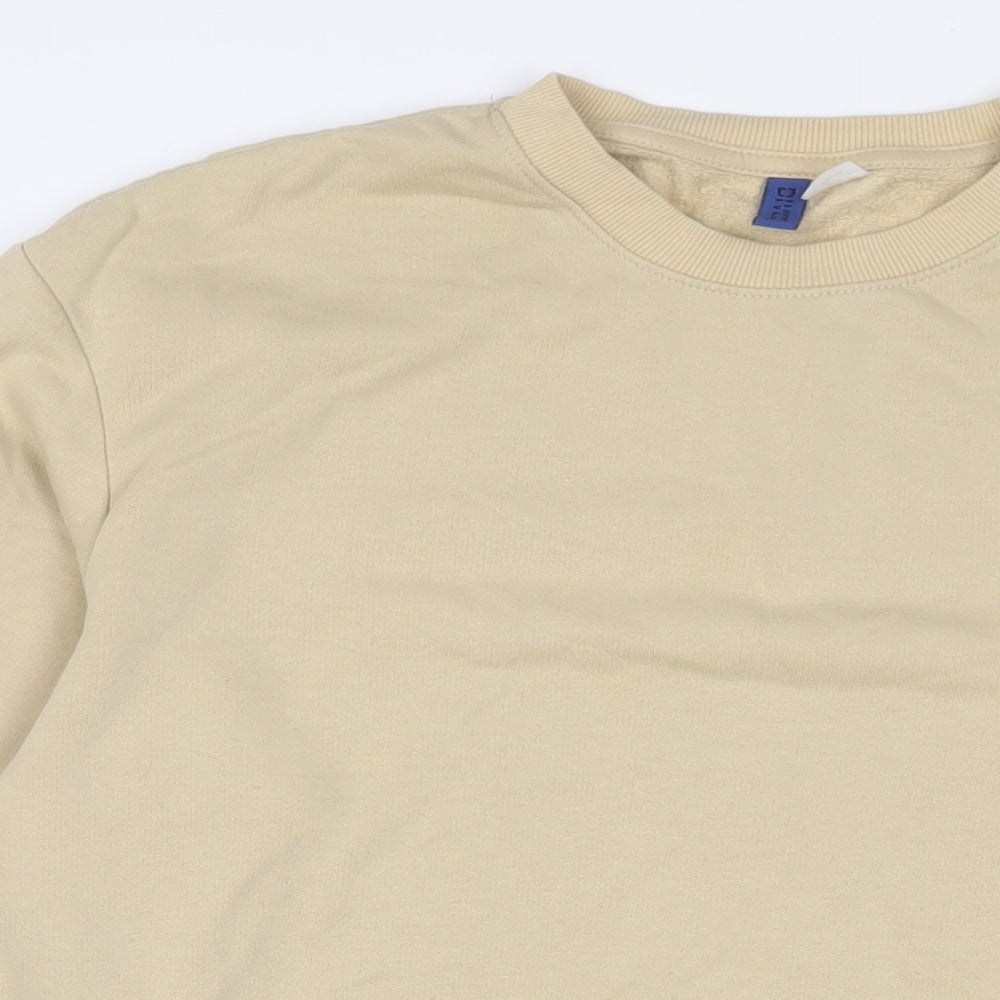H&M Mens Beige Cotton Pullover Sweatshirt Size S