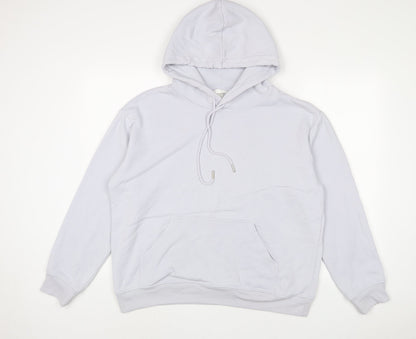 H&M Womens Blue Cotton Pullover Hoodie Size M Pullover
