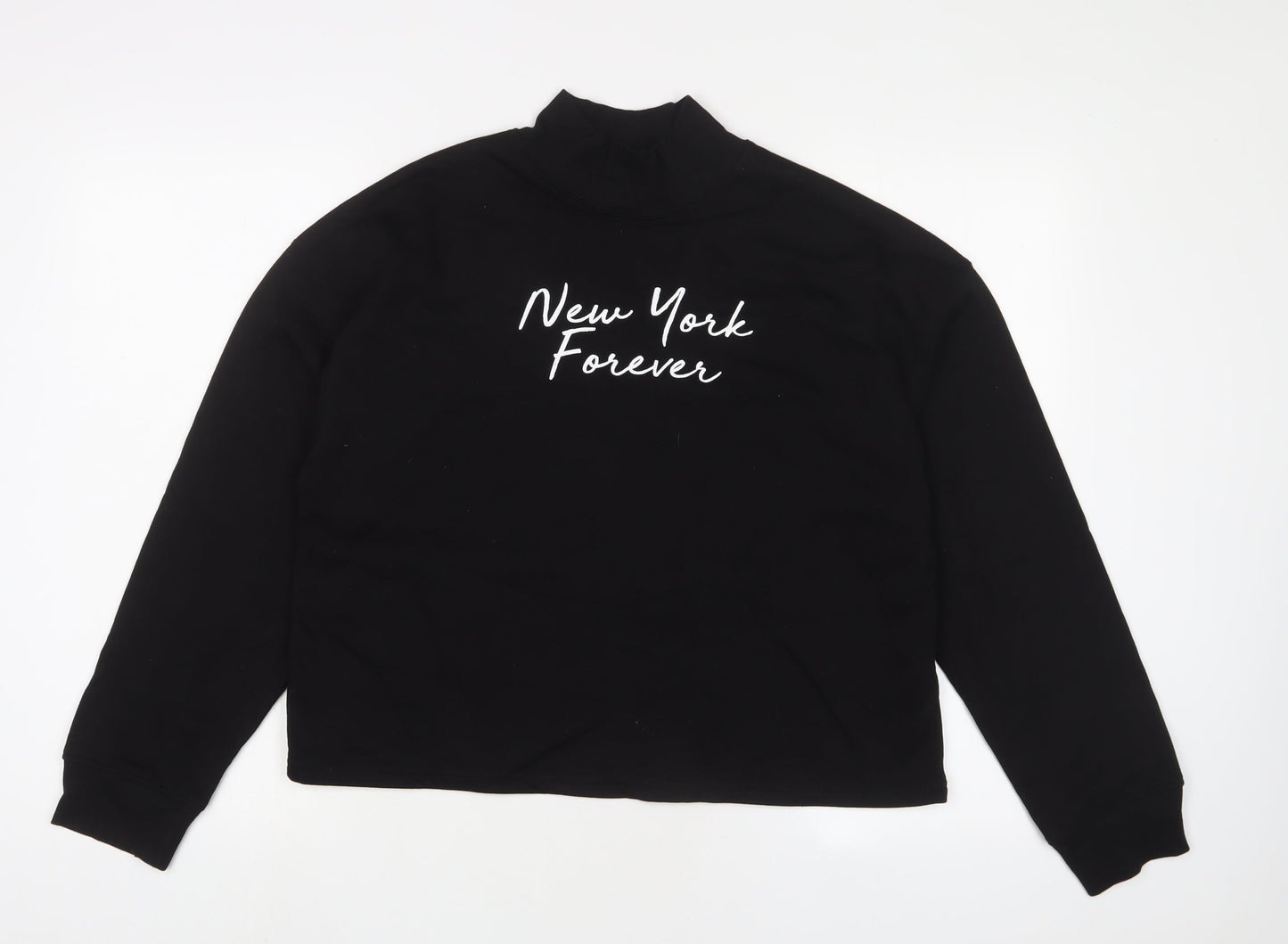 Zara Womens Black Cotton Pullover Sweatshirt Size M Pullover - New York