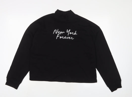 Zara Womens Black Cotton Pullover Sweatshirt Size M Pullover - New York