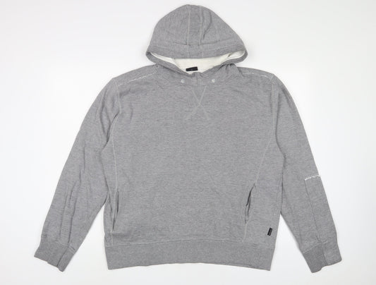 Selected Mens Grey Cotton Pullover Hoodie Size XL