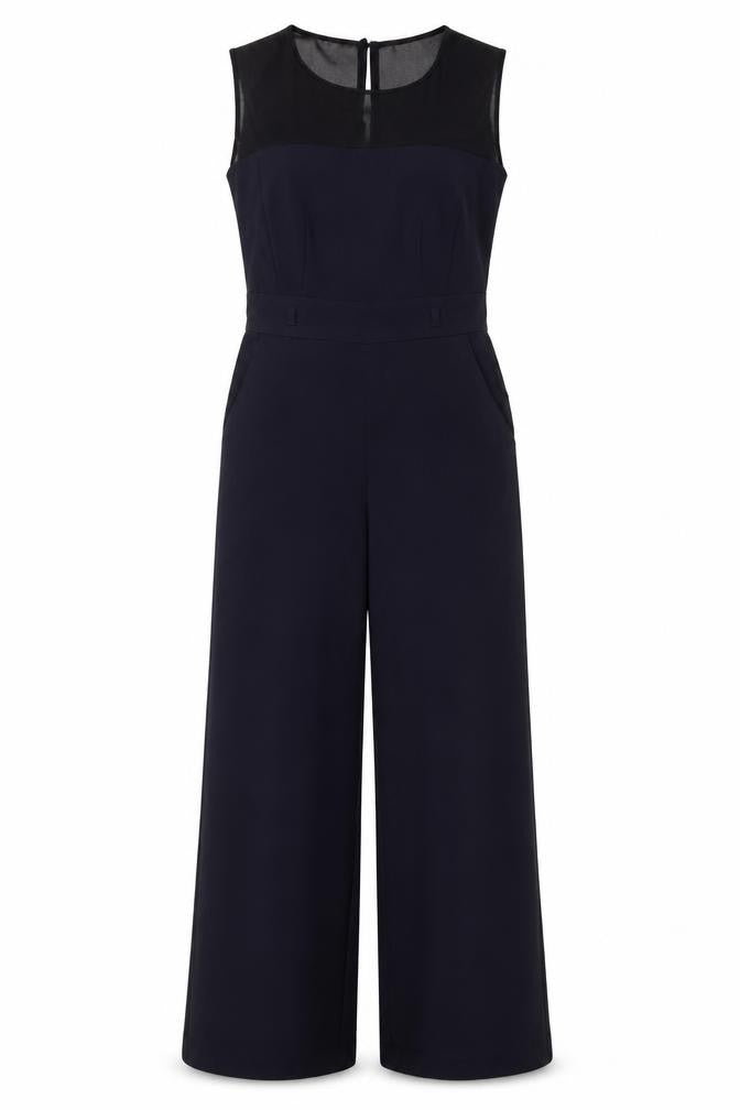 NEXT Womens Blue Polyester Jumpsuit One-Piece Size 8 L30 in Zip
