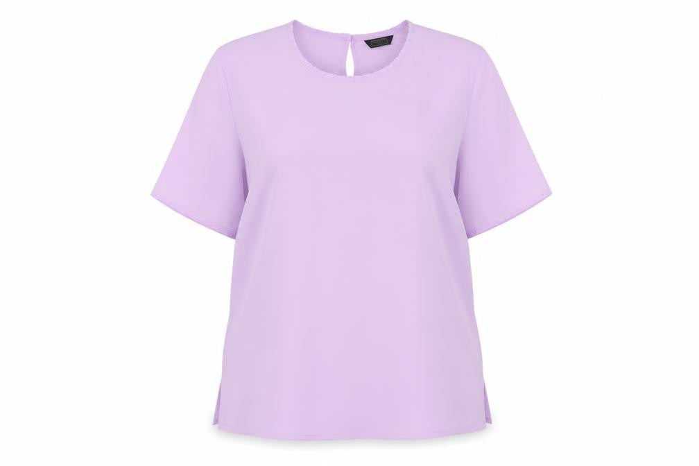 Debenhams Womens Purple Polyester Basic T-Shirt Size 14 Crew Neck