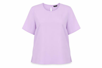 Debenhams Womens Purple Polyester Basic T-Shirt Size 14 Crew Neck