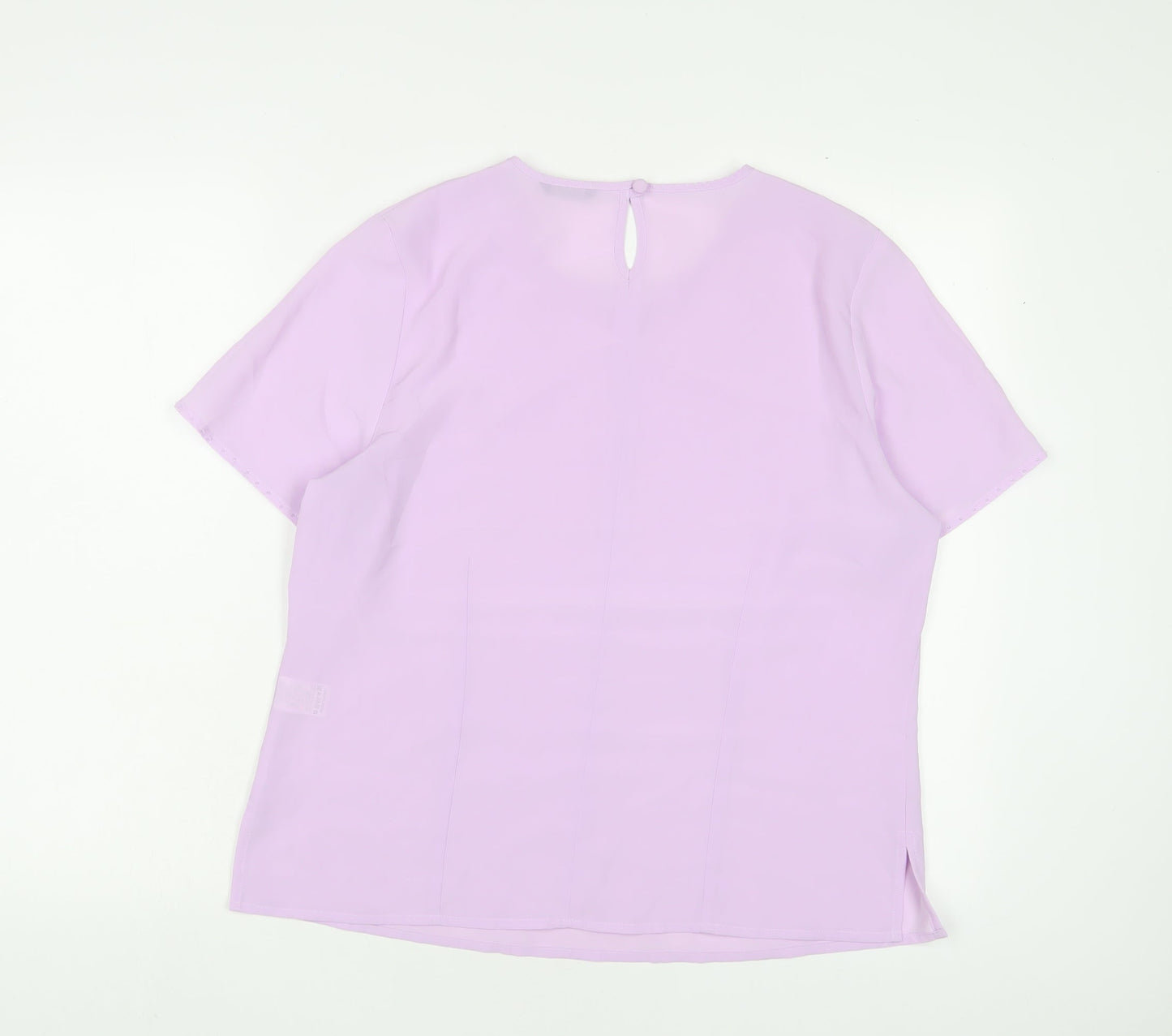 Debenhams Womens Purple Polyester Basic T-Shirt Size 14 Crew Neck