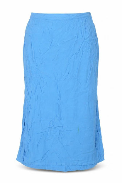 Alders Womens Blue Viscose A-Line Skirt Size 14 Button