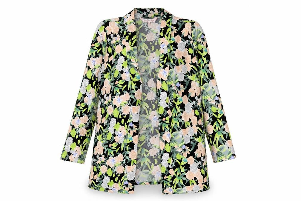 Michele Hope Womens Multicoloured V-Neck Floral Polyester Cardigan Jumper Size 12 - Open
