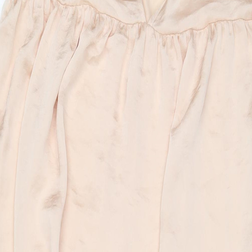 Topshop Womens Beige Polyester A-Line Size 12 Halter Pullover