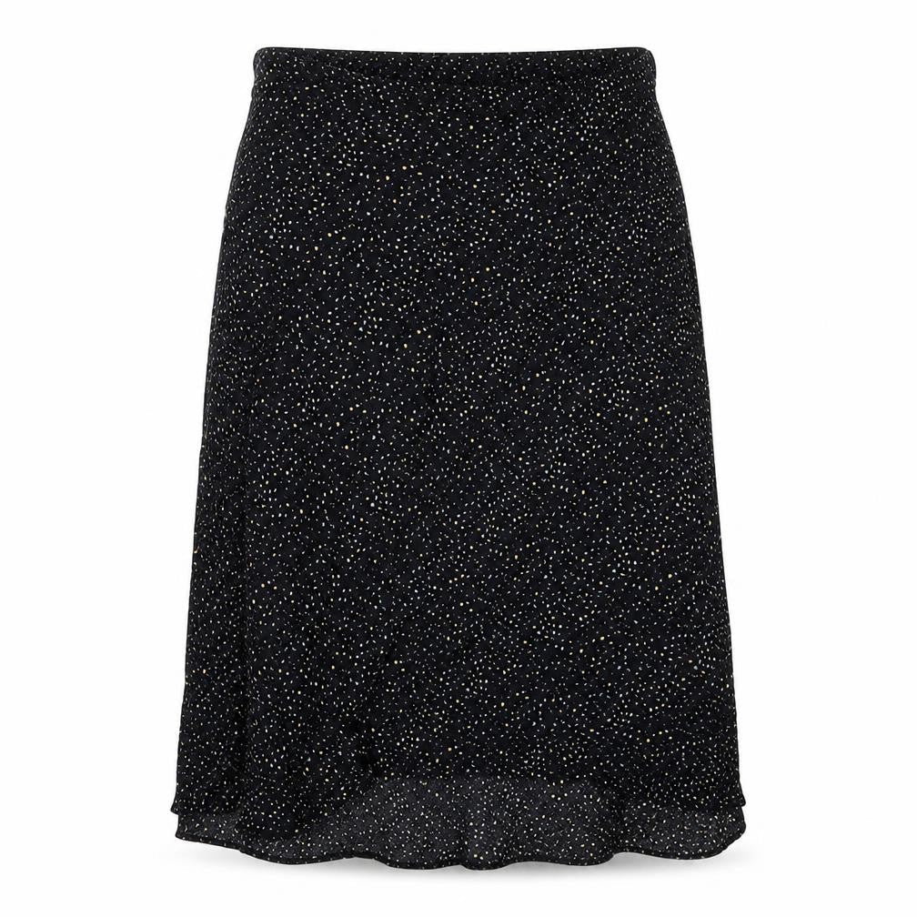 Feather & Bone Womens Black Geometric Viscose A-Line Skirt Size 14 Zip