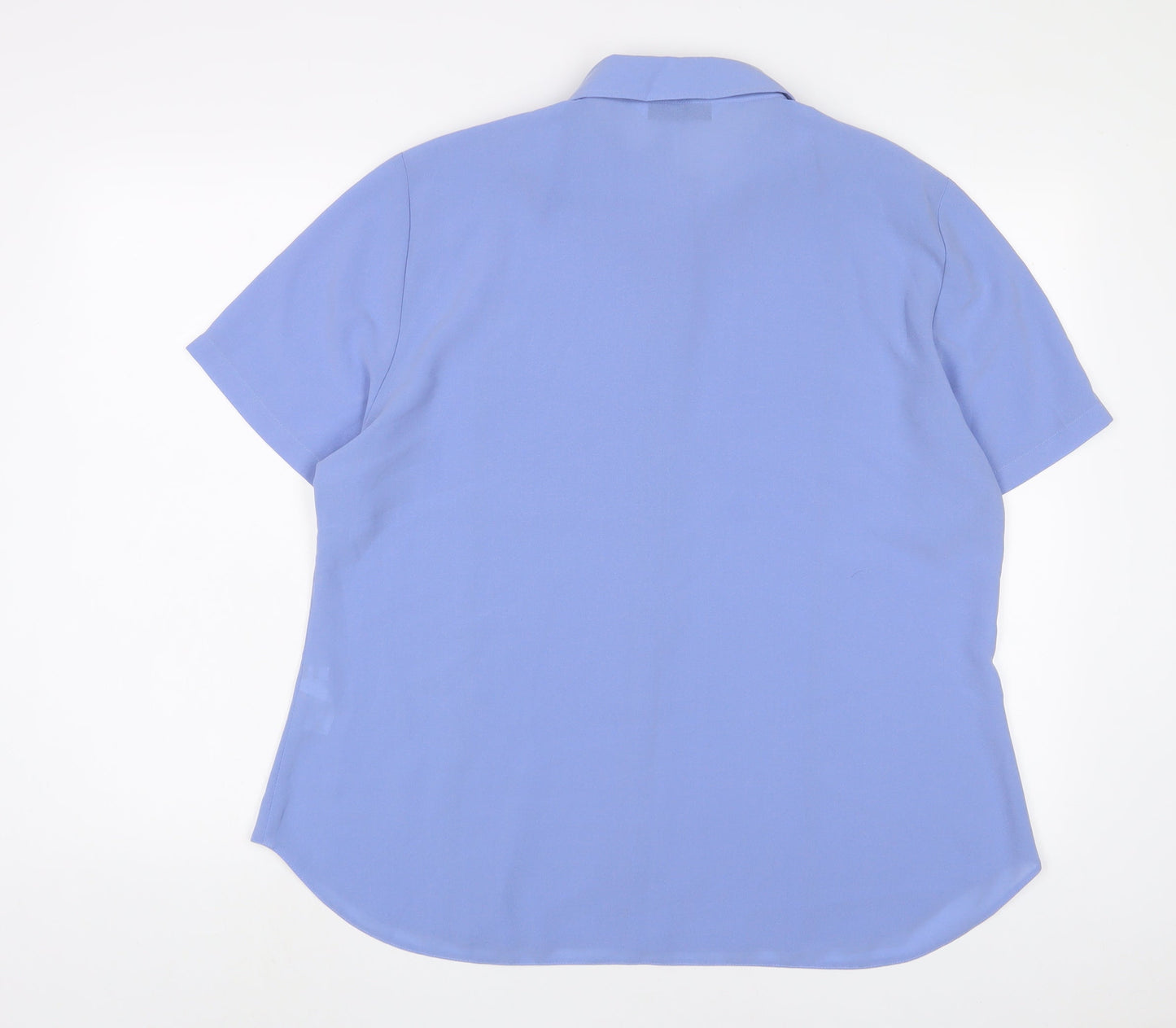 BHS Womens Purple Polyester Basic Button-Up Size 16 Collared