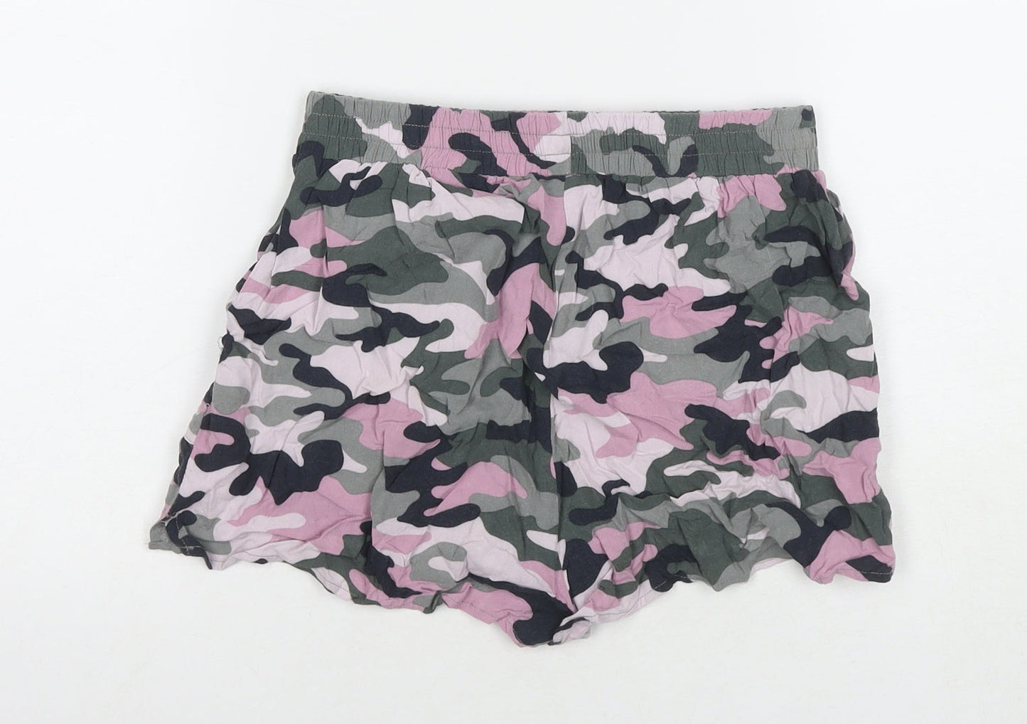 New Look Girls Multicoloured Camouflage Viscose Hot Pants Shorts Size 15 Years L3 in Regular Drawstring
