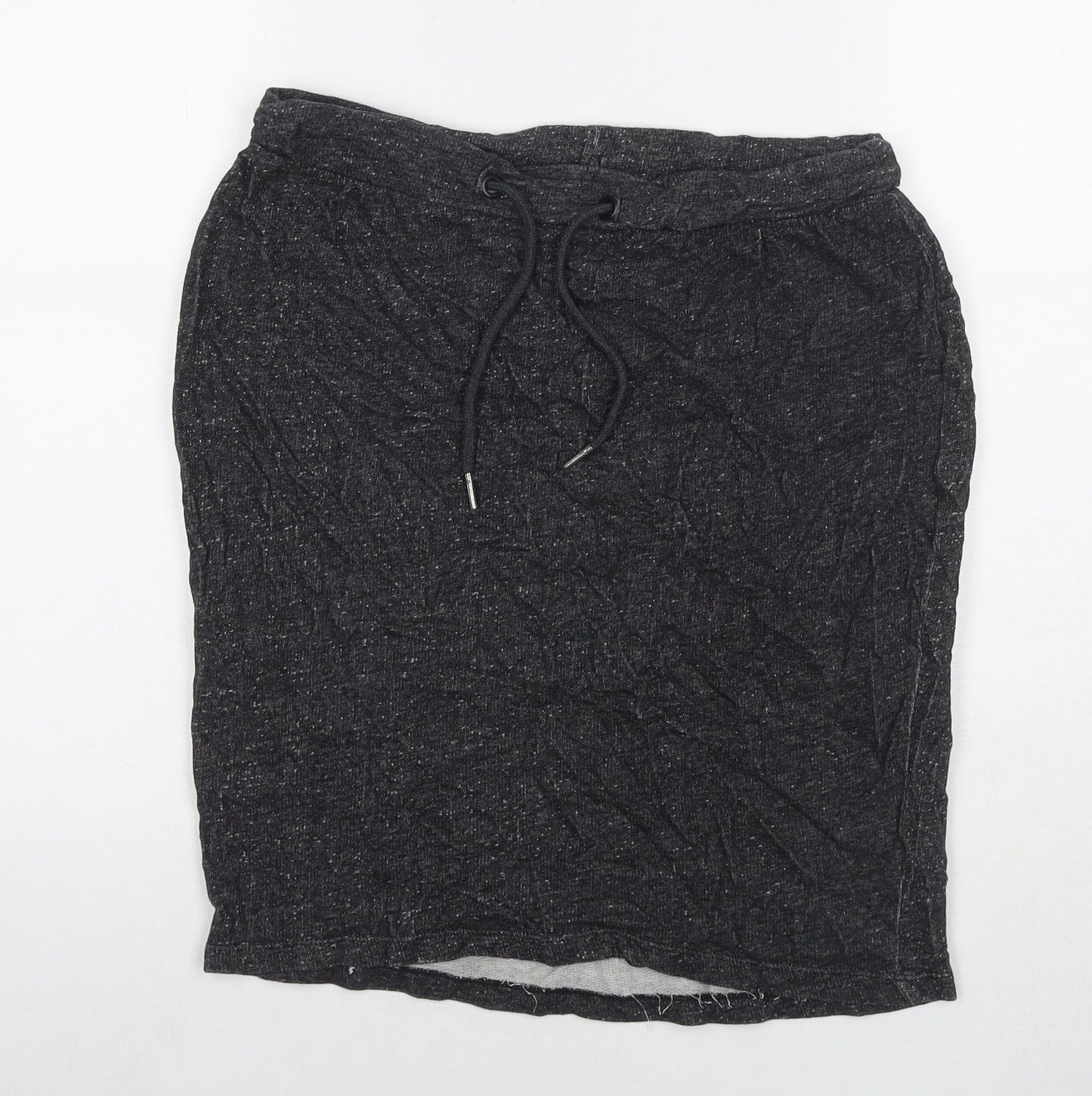 TXM Womens Grey Cotton A-Line Skirt Size M Drawstring