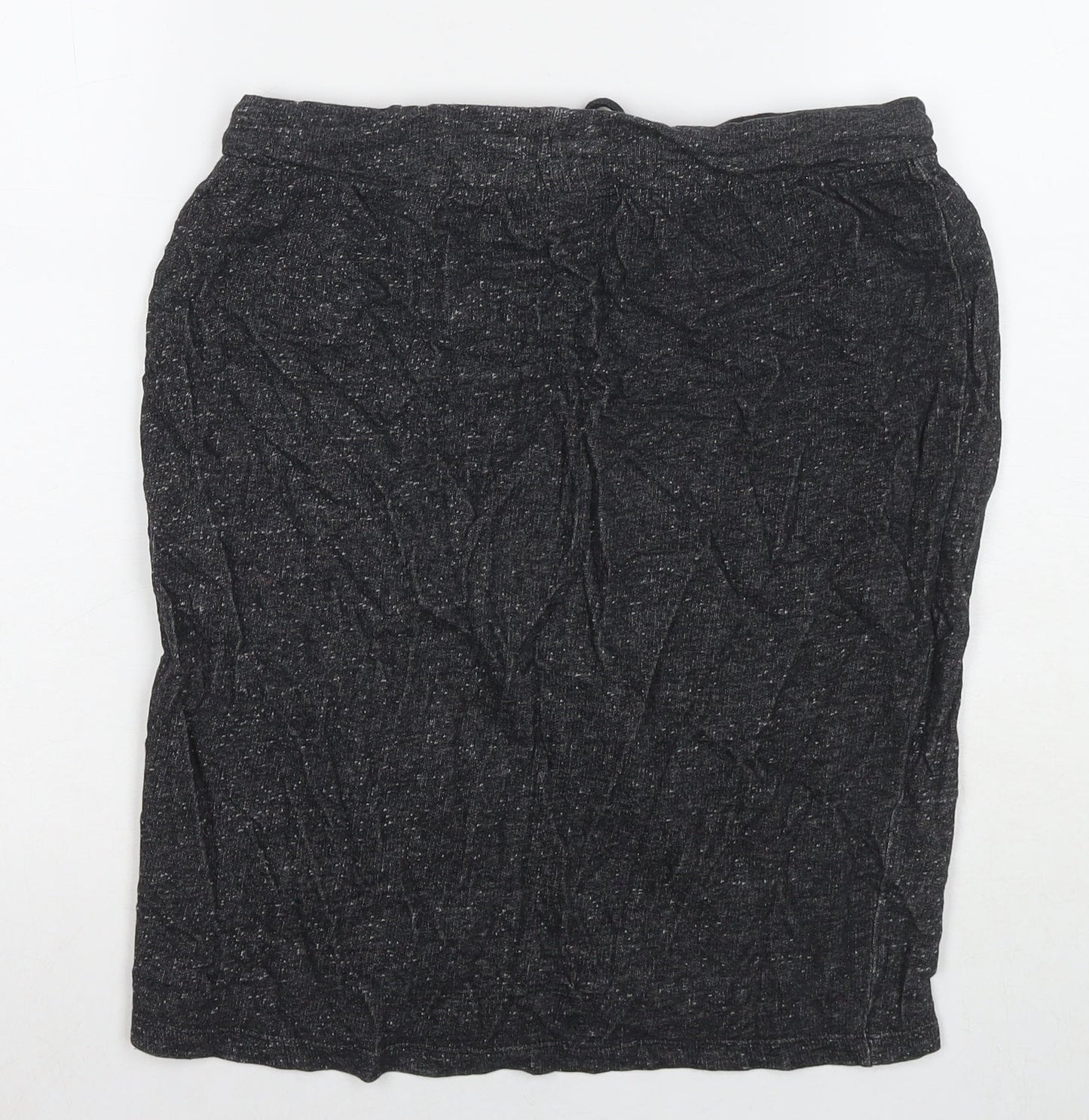 TXM Womens Grey Cotton A-Line Skirt Size M Drawstring