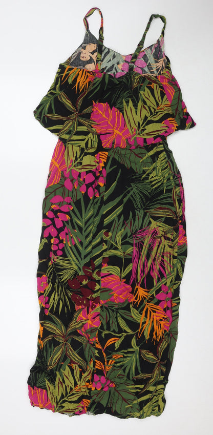 Anthology Womens Multicoloured Floral Viscose A-Line Size 10 Round Neck Pullover