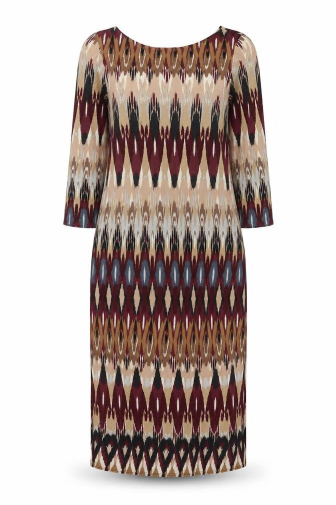 Wallis Womens Multicoloured Geometric Viscose A-Line Size S Round Neck Pullover