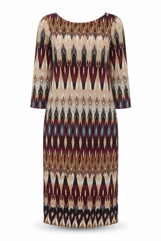 Wallis Womens Multicoloured Geometric Viscose A-Line Size S Round Neck Pullover
