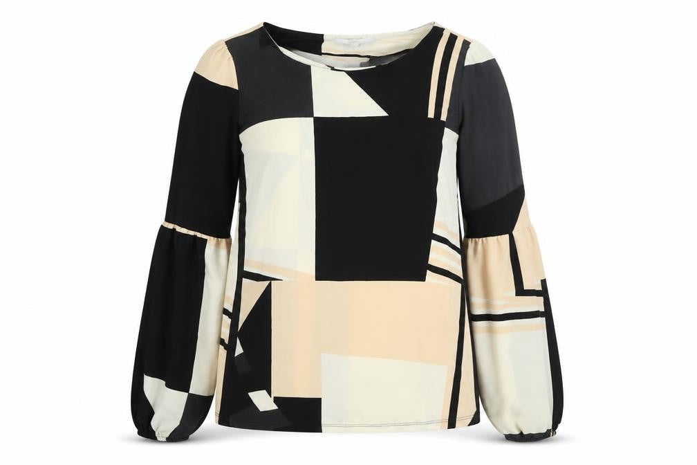 NEXT Womens Multicoloured Colourblock Polyester Basic Blouse Size 8 Round Neck
