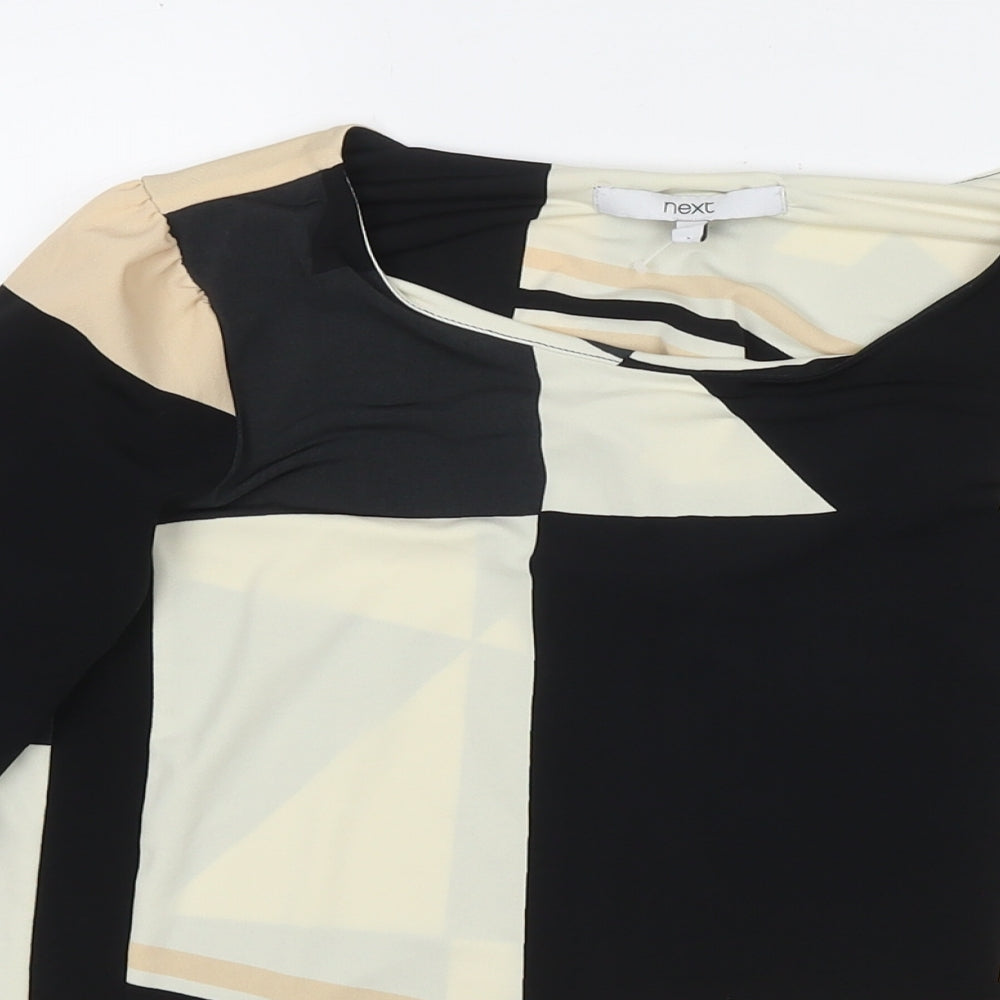 NEXT Womens Multicoloured Colourblock Polyester Basic Blouse Size 8 Round Neck