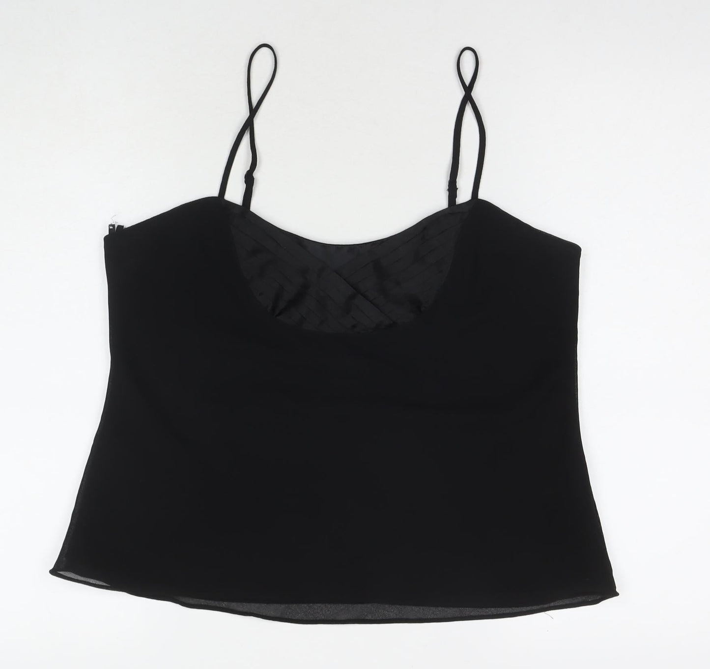 Roman Womens Black Polyester Basic Tank Size 16 Round Neck