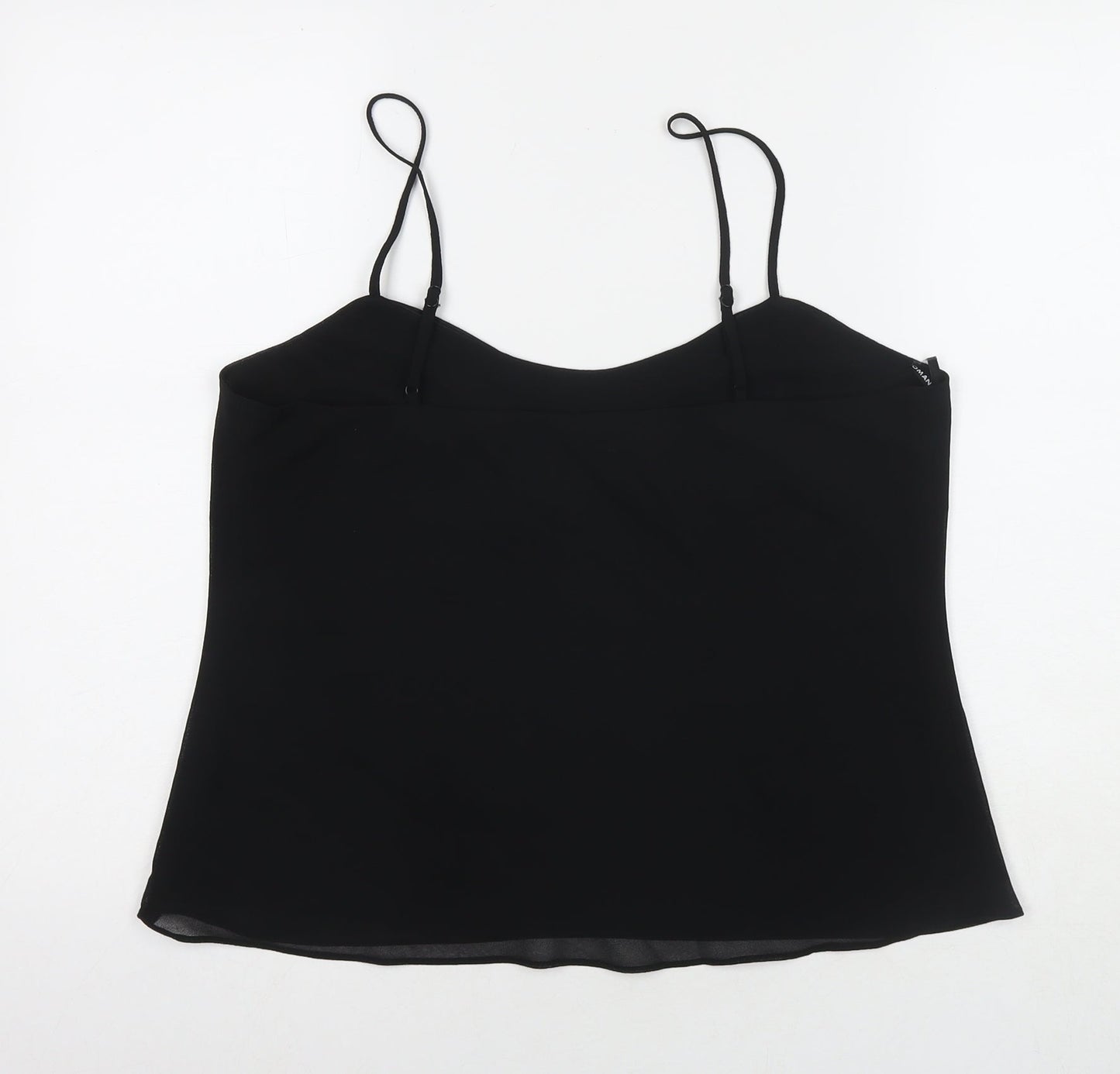 Roman Womens Black Polyester Basic Tank Size 16 Round Neck