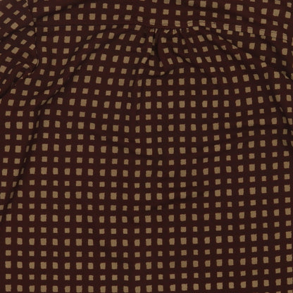 Next Womens Brown Check Polyester Basic Blouse Size 12 V-Neck