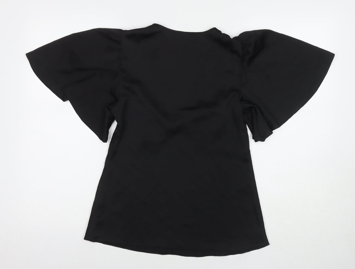 Friends Like These Womens Black Polyester Basic T-Shirt Size 8 V-Neck