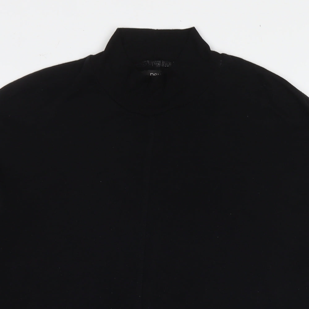 NEXT Womens Black Viscose Jersey T-Shirt Size 12 Round Neck